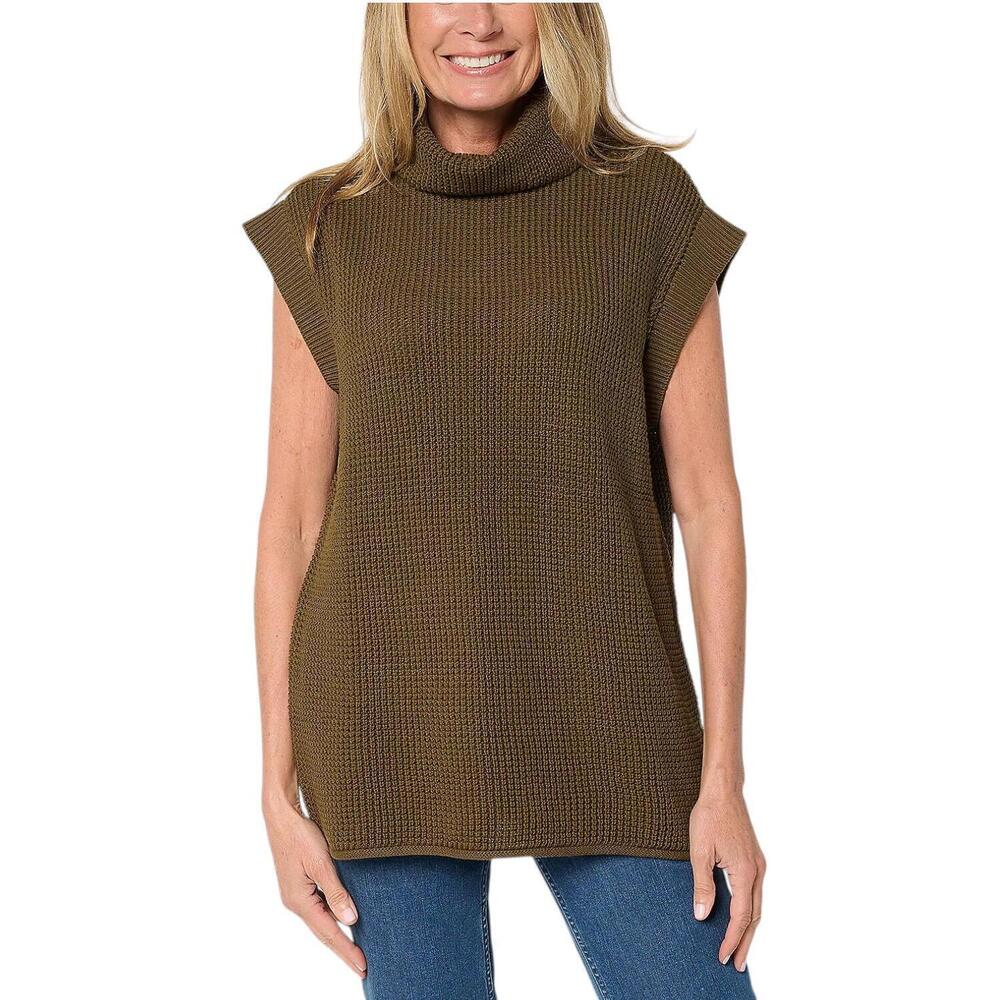 Martha Stewart Women's Signature Sleeveless Pullover Sweater Olive - Regular